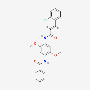 molecular formula C24H21ClN2O4 B3545721 N-(4-{[(E)-3-(2-CHLOROPHENYL)-2-PROPENOYL]AMINO}-2,5-DIMETHOXYPHENYL)BENZAMIDE 