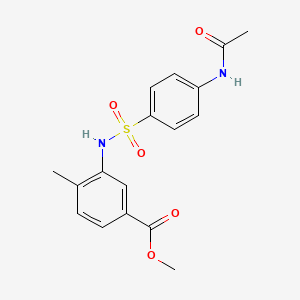 molecular formula C17H18N2O5S B3545723 methyl 3-(4-acetamidobenzenesulfonamido)-4-methylbenzoate 