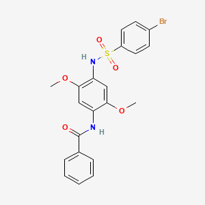 molecular formula C21H19BrN2O5S B3545732 N-(4-{[(4-bromophenyl)sulfonyl]amino}-2,5-dimethoxyphenyl)benzamide 