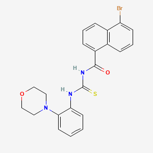 molecular formula C22H20BrN3O2S B3545766 5-bromo-N-({[2-(4-morpholinyl)phenyl]amino}carbonothioyl)-1-naphthamide 