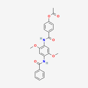 molecular formula C24H22N2O6 B3545775 4-{[4-(BENZOYLAMINO)-2,5-DIMETHOXYANILINO]CARBONYL}PHENYL ACETATE 