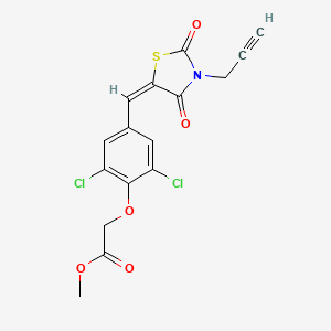 molecular formula C16H11Cl2NO5S B3545785 methyl (2,6-dichloro-4-{(E)-[2,4-dioxo-3-(prop-2-yn-1-yl)-1,3-thiazolidin-5-ylidene]methyl}phenoxy)acetate 