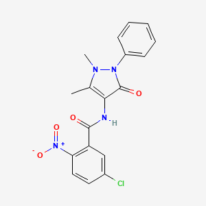 5-chloro-N-(1,5-dimethyl-3-oxo-2-phenyl-2,3-dihydro-1H-pyrazol-4-yl)-2-nitrobenzamide