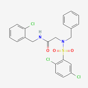 molecular formula C22H19Cl3N2O3S B3545851 N~2~-benzyl-N-(2-chlorobenzyl)-N~2~-[(2,5-dichlorophenyl)sulfonyl]glycinamide 