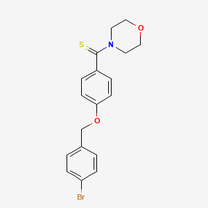 molecular formula C18H18BrNO2S B3545873 4-({4-[(4-bromobenzyl)oxy]phenyl}carbonothioyl)morpholine 