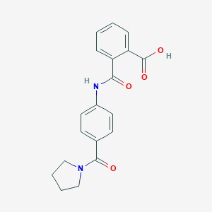 molecular formula C19H18N2O4 B354588 2-{[4-(1-Pyrrolidinylcarbonyl)anilino]-carbonyl}benzoic acid CAS No. 940503-24-2