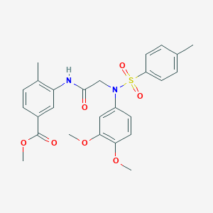 molecular formula C26H28N2O7S B3545881 methyl 3-({N-(3,4-dimethoxyphenyl)-N-[(4-methylphenyl)sulfonyl]glycyl}amino)-4-methylbenzoate 