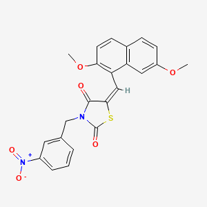 molecular formula C23H18N2O6S B3545905 5-[(2,7-dimethoxy-1-naphthyl)methylene]-3-(3-nitrobenzyl)-1,3-thiazolidine-2,4-dione 