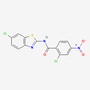 2-chloro-N-(6-chloro-1,3-benzothiazol-2-yl)-4-nitrobenzamide