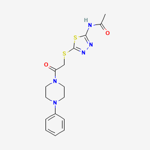 N-(5-{[2-oxo-2-(4-phenylpiperazin-1-yl)ethyl]sulfanyl}-1,3,4-thiadiazol-2-yl)acetamide