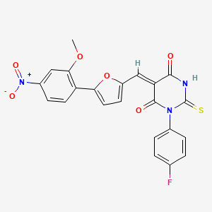 1-(4-fluorophenyl)-5-{[5-(2-methoxy-4-nitrophenyl)-2-furyl]methylene}-2-thioxodihydro-4,6(1H,5H)-pyrimidinedione