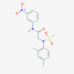 molecular formula C17H19N3O5S B3545981 2-(2,4-dimethyl-N-methylsulfonylanilino)-N-(3-nitrophenyl)acetamide 