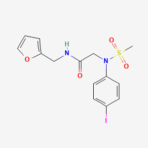 N-(furan-2-ylmethyl)-2-(4-iodo-N-methylsulfonylanilino)acetamide