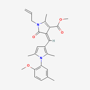 molecular formula C25H28N2O4 B3546010 methyl 1-allyl-4-{[1-(2-methoxy-5-methylphenyl)-2,5-dimethyl-1H-pyrrol-3-yl]methylene}-2-methyl-5-oxo-4,5-dihydro-1H-pyrrole-3-carboxylate 