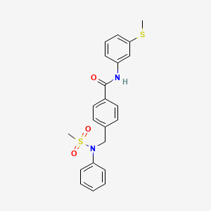 molecular formula C22H22N2O3S2 B3546028 4-{[(methylsulfonyl)(phenyl)amino]methyl}-N-[3-(methylthio)phenyl]benzamide 