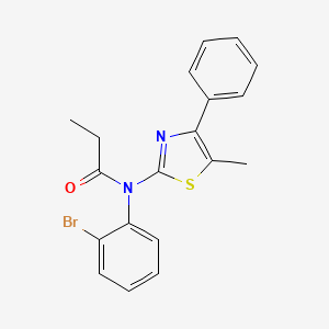 molecular formula C19H17BrN2OS B3546041 N-(2-bromophenyl)-N-(5-methyl-4-phenyl-1,3-thiazol-2-yl)propanamide 