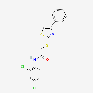 molecular formula C17H12Cl2N2OS2 B3546043 N-(2,4-dichlorophenyl)-2-[(4-phenyl-1,3-thiazol-2-yl)sulfanyl]acetamide 