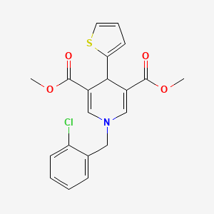 molecular formula C20H18ClNO4S B3546056 dimethyl 1-(2-chlorobenzyl)-4-(2-thienyl)-1,4-dihydro-3,5-pyridinedicarboxylate 