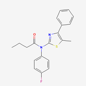 molecular formula C20H19FN2OS B3546081 N-(4-fluorophenyl)-N-(5-methyl-4-phenyl-1,3-thiazol-2-yl)butanamide 