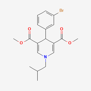 molecular formula C19H22BrNO4 B3546099 dimethyl 4-(3-bromophenyl)-1-isobutyl-1,4-dihydro-3,5-pyridinedicarboxylate 