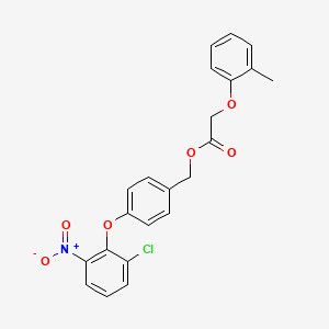 molecular formula C22H18ClNO6 B3546136 4-(2-chloro-6-nitrophenoxy)benzyl (2-methylphenoxy)acetate 