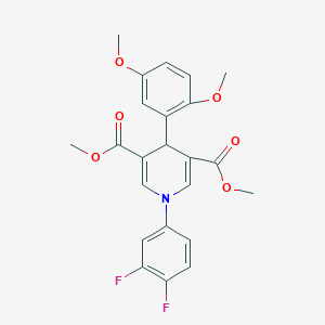 dimethyl 1-(3,4-difluorophenyl)-4-(2,5-dimethoxyphenyl)-1,4-dihydro-3,5-pyridinedicarboxylate