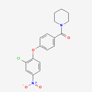 molecular formula C18H17ClN2O4 B3546176 1-[4-(2-chloro-4-nitrophenoxy)benzoyl]piperidine 