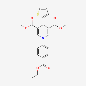 dimethyl 1-[4-(ethoxycarbonyl)phenyl]-4-(2-thienyl)-1,4-dihydro-3,5-pyridinedicarboxylate