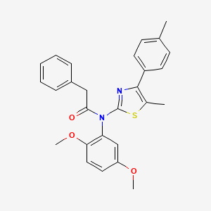 molecular formula C27H26N2O3S B3546191 N-(2,5-dimethoxyphenyl)-N-[5-methyl-4-(4-methylphenyl)-1,3-thiazol-2-yl]-2-phenylacetamide 