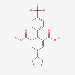 molecular formula C21H22F3NO4 B3546199 dimethyl 1-cyclopentyl-4-[4-(trifluoromethyl)phenyl]-1,4-dihydro-3,5-pyridinedicarboxylate 