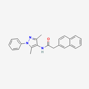 molecular formula C23H21N3O B3546222 N-(3,5-dimethyl-1-phenyl-1H-pyrazol-4-yl)-2-(2-naphthyl)acetamide 