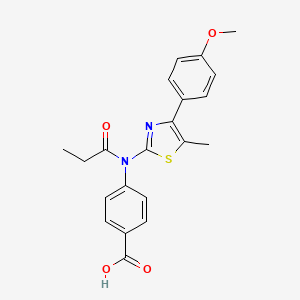 4-[[4-(4-methoxyphenyl)-5-methyl-1,3-thiazol-2-yl](propionyl)amino]benzoic acid