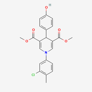 dimethyl 1-(3-chloro-4-methylphenyl)-4-(4-hydroxyphenyl)-1,4-dihydro-3,5-pyridinedicarboxylate