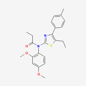 molecular formula C23H26N2O3S B3546270 N-(2,4-dimethoxyphenyl)-N-[5-ethyl-4-(4-methylphenyl)-1,3-thiazol-2-yl]propanamide 