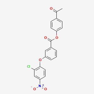 molecular formula C21H14ClNO6 B3546280 4-acetylphenyl 3-(2-chloro-4-nitrophenoxy)benzoate 