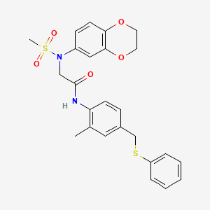 N~2~-(2,3-dihydro-1,4-benzodioxin-6-yl)-N-{2-methyl-4-[(phenylsulfanyl)methyl]phenyl}-N~2~-(methylsulfonyl)glycinamide