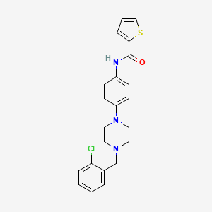 molecular formula C22H22ClN3OS B3546304 N-{4-[4-(2-chlorobenzyl)-1-piperazinyl]phenyl}-2-thiophenecarboxamide 