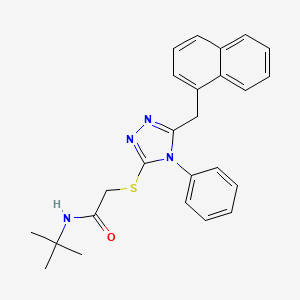 molecular formula C25H26N4OS B3546312 N-(tert-butyl)-2-{[5-(1-naphthylmethyl)-4-phenyl-4H-1,2,4-triazol-3-yl]thio}acetamide 