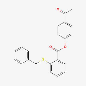 molecular formula C22H18O3S B3546319 4-acetylphenyl 2-(benzylthio)benzoate 