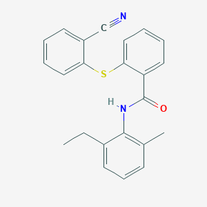 molecular formula C23H20N2OS B3546336 2-[(2-cyanophenyl)thio]-N-(2-ethyl-6-methylphenyl)benzamide 