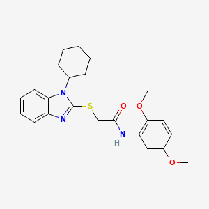 2-(1-cyclohexylbenzimidazol-2-yl)sulfanyl-N-(2,5-dimethoxyphenyl)acetamide