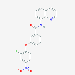 molecular formula C22H14ClN3O4 B3546341 3-(2-chloro-4-nitrophenoxy)-N-8-quinolinylbenzamide 