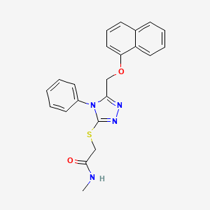 molecular formula C22H20N4O2S B3546368 N-methyl-2-({5-[(1-naphthyloxy)methyl]-4-phenyl-4H-1,2,4-triazol-3-yl}thio)acetamide 