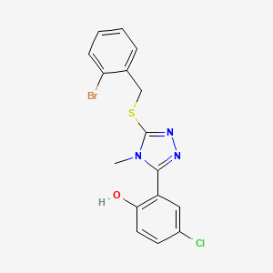 2-{5-[(2-bromobenzyl)thio]-4-methyl-4H-1,2,4-triazol-3-yl}-4-chlorophenol