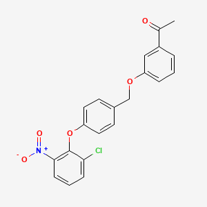 molecular formula C21H16ClNO5 B3546405 1-(3-{[4-(2-chloro-6-nitrophenoxy)benzyl]oxy}phenyl)ethanone 