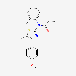 molecular formula C21H22N2O2S B3546417 N-[4-(4-methoxyphenyl)-5-methyl-1,3-thiazol-2-yl]-N-(2-methylphenyl)propanamide 