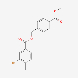 molecular formula C17H15BrO4 B3546458 4-(methoxycarbonyl)benzyl 3-bromo-4-methylbenzoate 