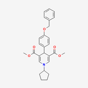 dimethyl 4-[4-(benzyloxy)phenyl]-1-cyclopentyl-1,4-dihydro-3,5-pyridinedicarboxylate