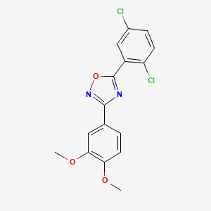 molecular formula C16H12Cl2N2O3 B3546501 5-(2,5-dichlorophenyl)-3-(3,4-dimethoxyphenyl)-1,2,4-oxadiazole 