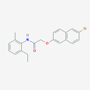 molecular formula C21H20BrNO2 B3546516 2-[(6-bromo-2-naphthyl)oxy]-N-(2-ethyl-6-methylphenyl)acetamide 